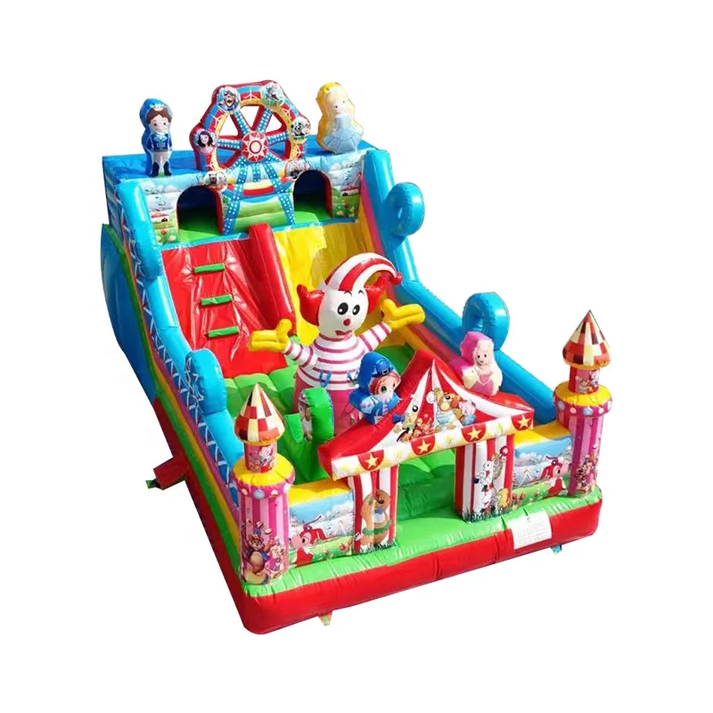 5x8m PVC Outdoor Inflatable Jump Castle with Slide High Quality Custom Bouncy Castle Jumping House with Slide for Kids Amusement