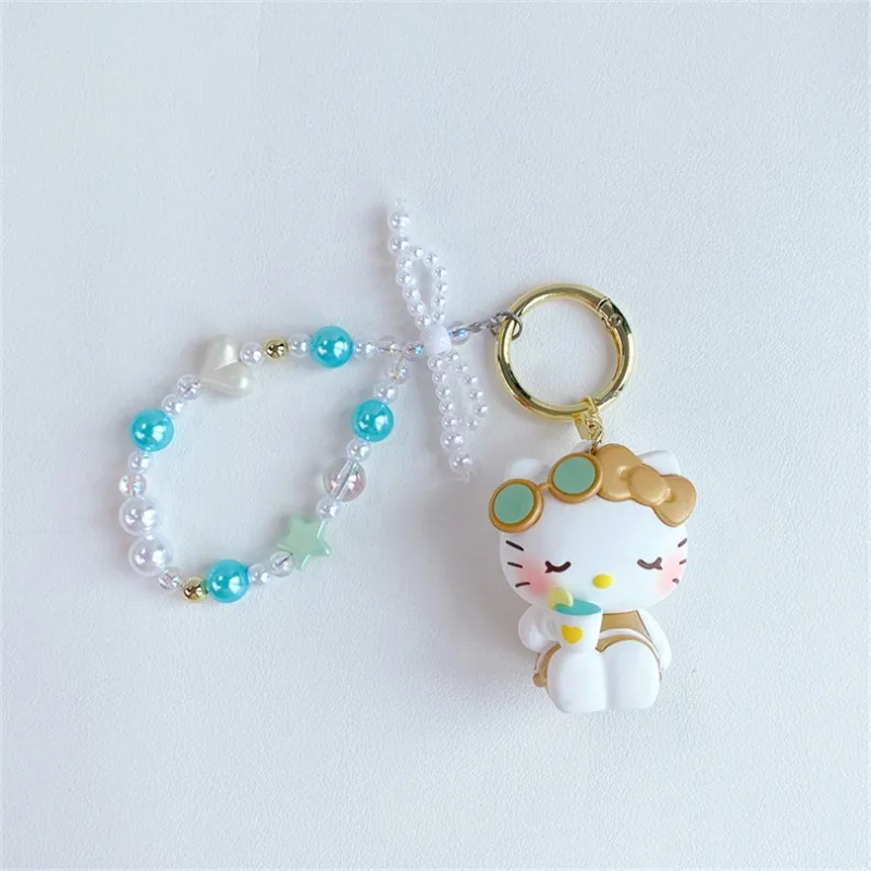 

Kawaii Hello Kitty Keychain Girl Cute Anime Kt Bag Charm Mobile Phone Chain Children Toy Doll Decoration Festival Gift Wholesale