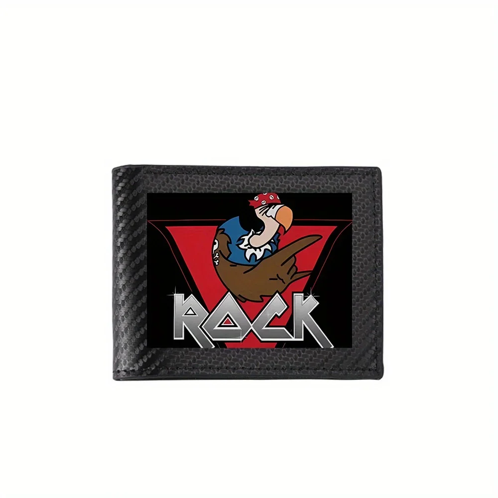 Bird hands rock music logo cool Men's Wallets Simple Business Modern Stylish Printing Design Gifts For Father Boyfriend Christma