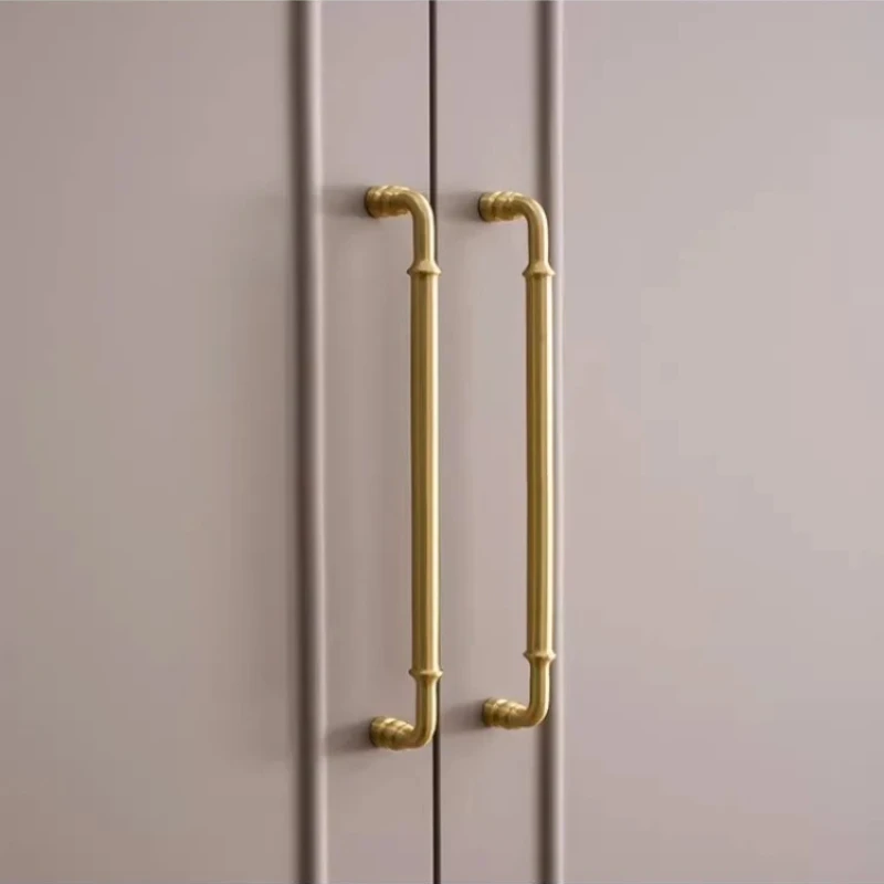 Dressers Wardrobe Cabinet Drawer Knobs Solid Brass Cabinet Handle Sleek Furniture Hardware Cupboard Kitchen Handle Gold Handle