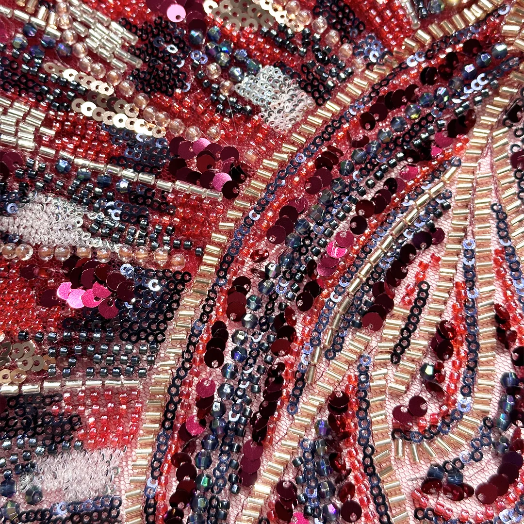 

Красная роскошная африканская кружевная ткань 2026, высококачественная ткань для шитья цветов, отделка с вышивкой, тюль, кружевной рулон для платья, свадебное шитье