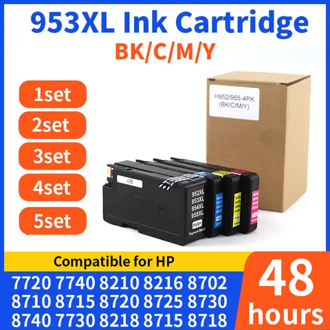 1~5set 953XL 953 Ink Cartridge compatible For HP953 for HP953XL for HP Officejet Pro 7740 7720 8210 8710 8720 8725 8740 printer