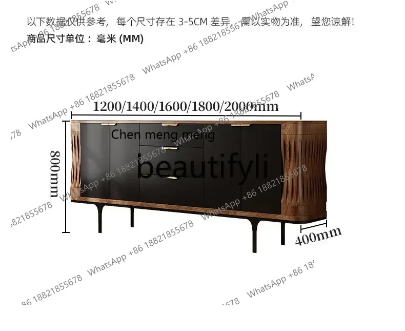 SS ss7486 Medieval solid wood dining side cabinet retro storage cabinet villa living room entrance decoration dining room locker
