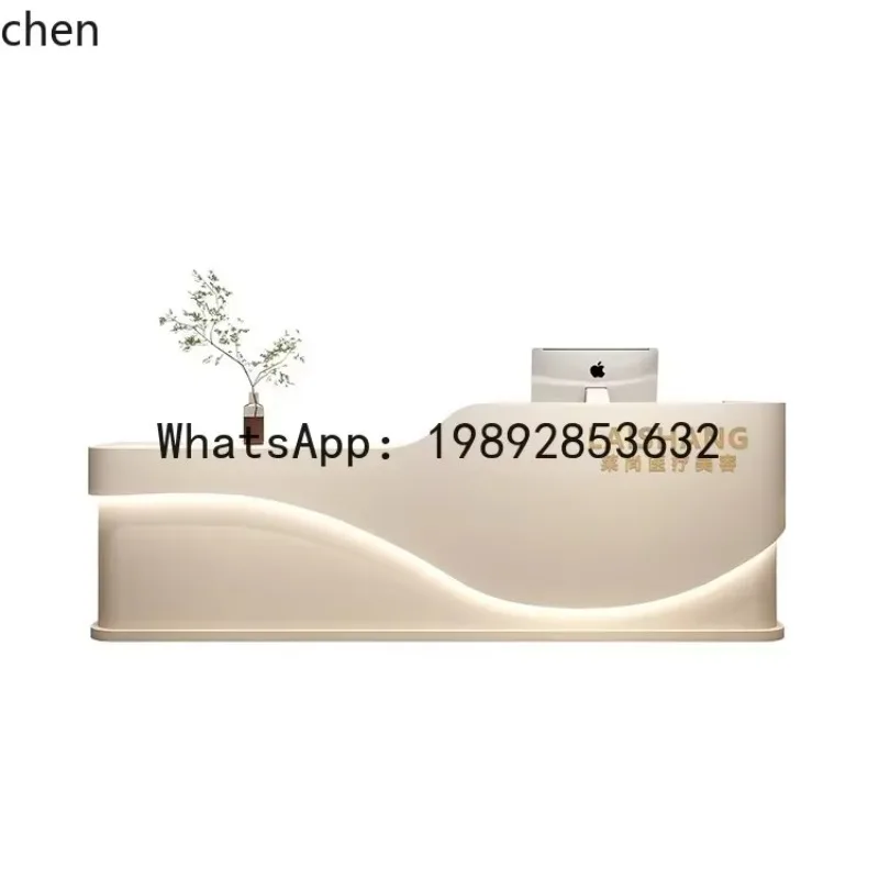 

HYS- Beauty Salon Bar Counter Hair Salon Lacquered Front Desk Clothing Store Dental Clinic Reception Desk Table