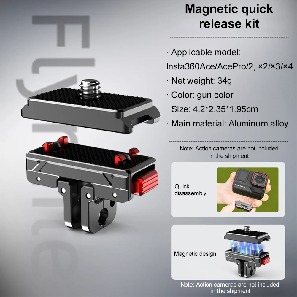 الإفراج السريع محول مغناطيسي قاعدة جبل محول مغناطيسي جبل عمل كاميرا ترايبود محول جبل لوحة ل Insta360 Ace Pro 2 #4