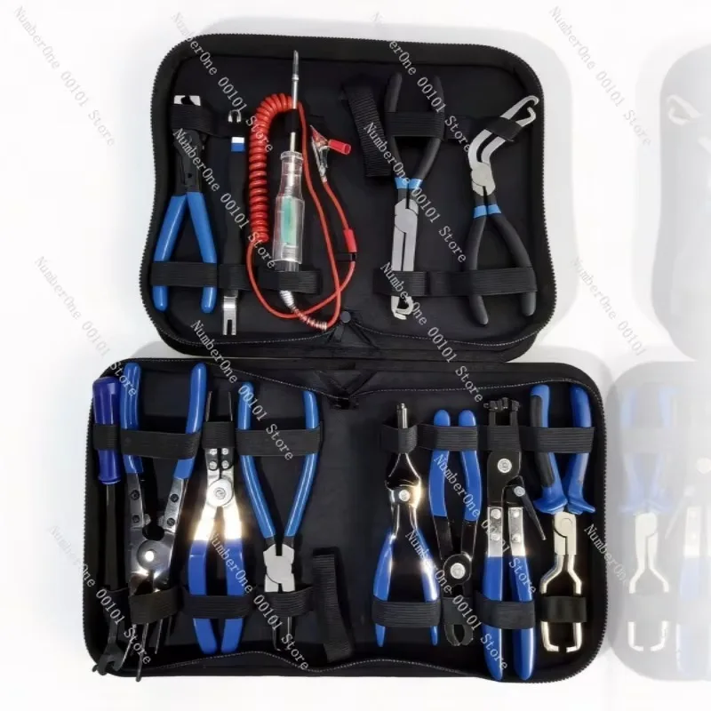 13PCS Automotive Repair Pliers Kit Hose Clamp Pliers & Pry Bars Multi Function Hand Tools for Auto Maintenance