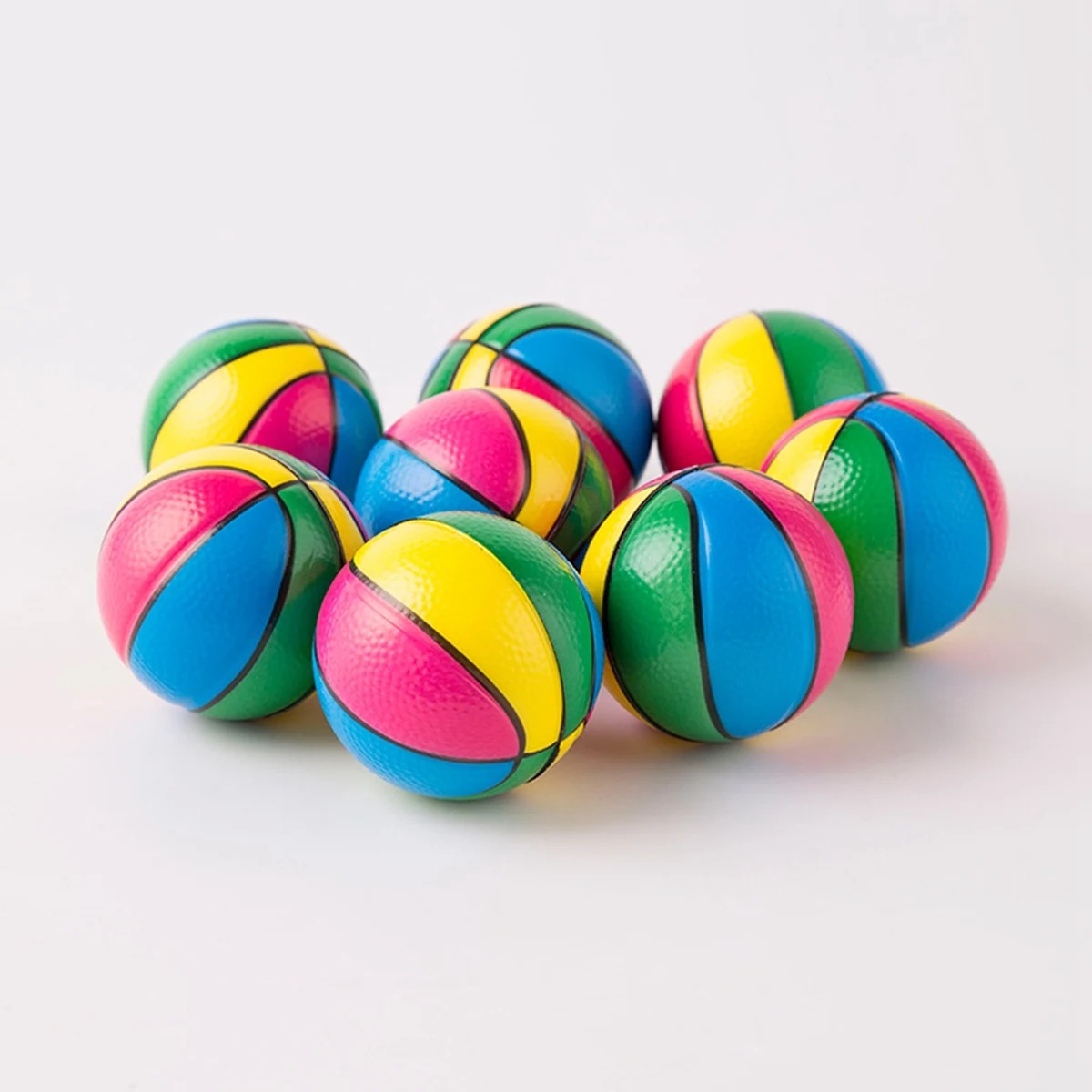 12Pcs Colorful Hand Basketball Exercise Soft Elastic Stress Reliever Ball Kid Small Ball Toy Adult Massage Toy