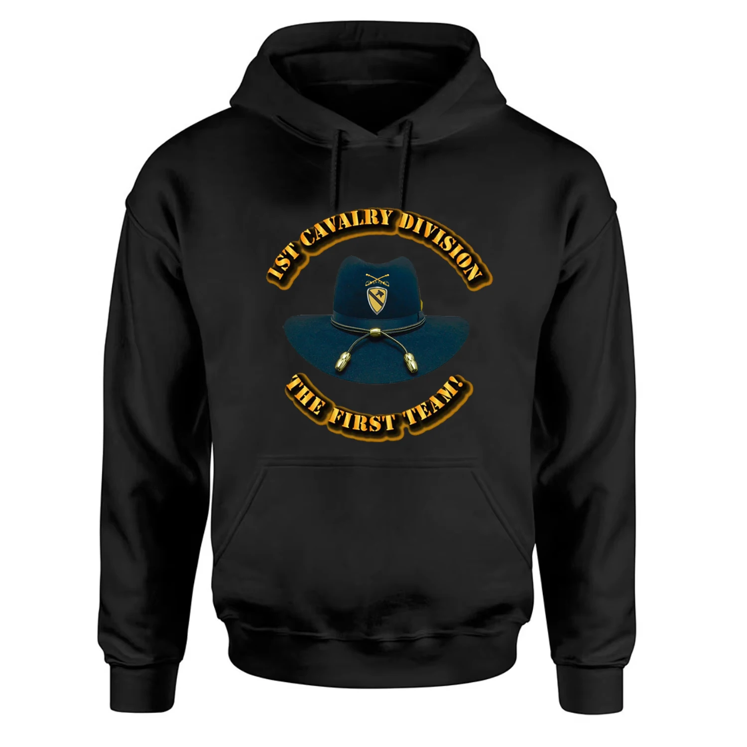 Stetsons Cavalry Hats Design 1st Cavalry Division Pullover Hoodie Comfortable Cotton Casual Mens Sweatshirt Fashion Streetwear