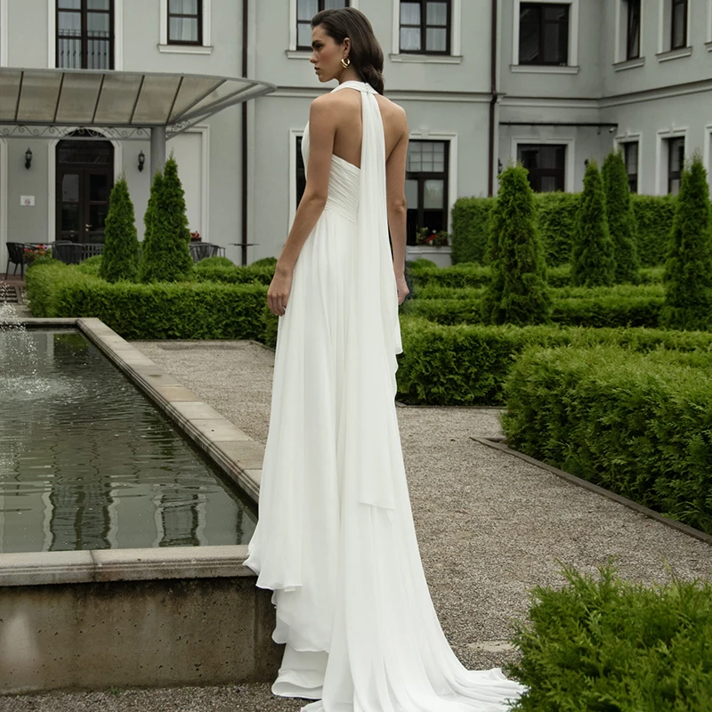 Eightree Boho Beach A-Line Wedding Dresses Deep V-Neck Backless Side Slit Wedding Ball Gowns Women Bridal Prom Dress Customized