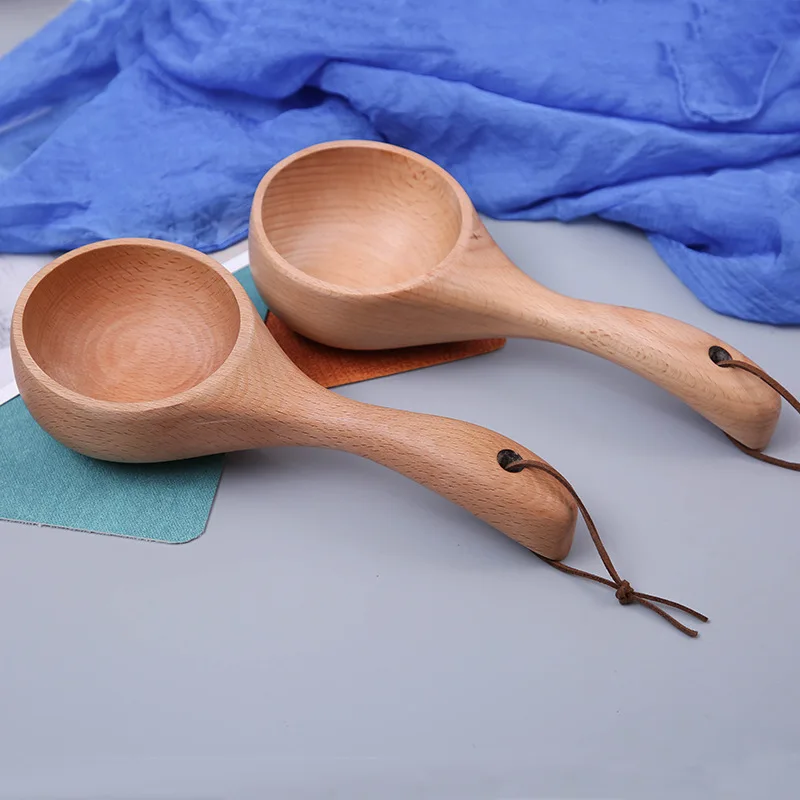 Whole Wood Big Spoon Beech Bailer Creative Home Wooden Spoon in Stock Wholesale Kitchen Household Wooden Tableware