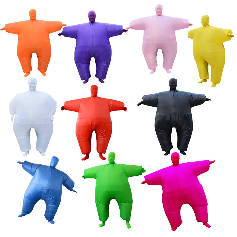 Funny Inflatable Fat Man Costume Holiday Party Masquerade Props Masked Man Halloween Inflatable Clothing