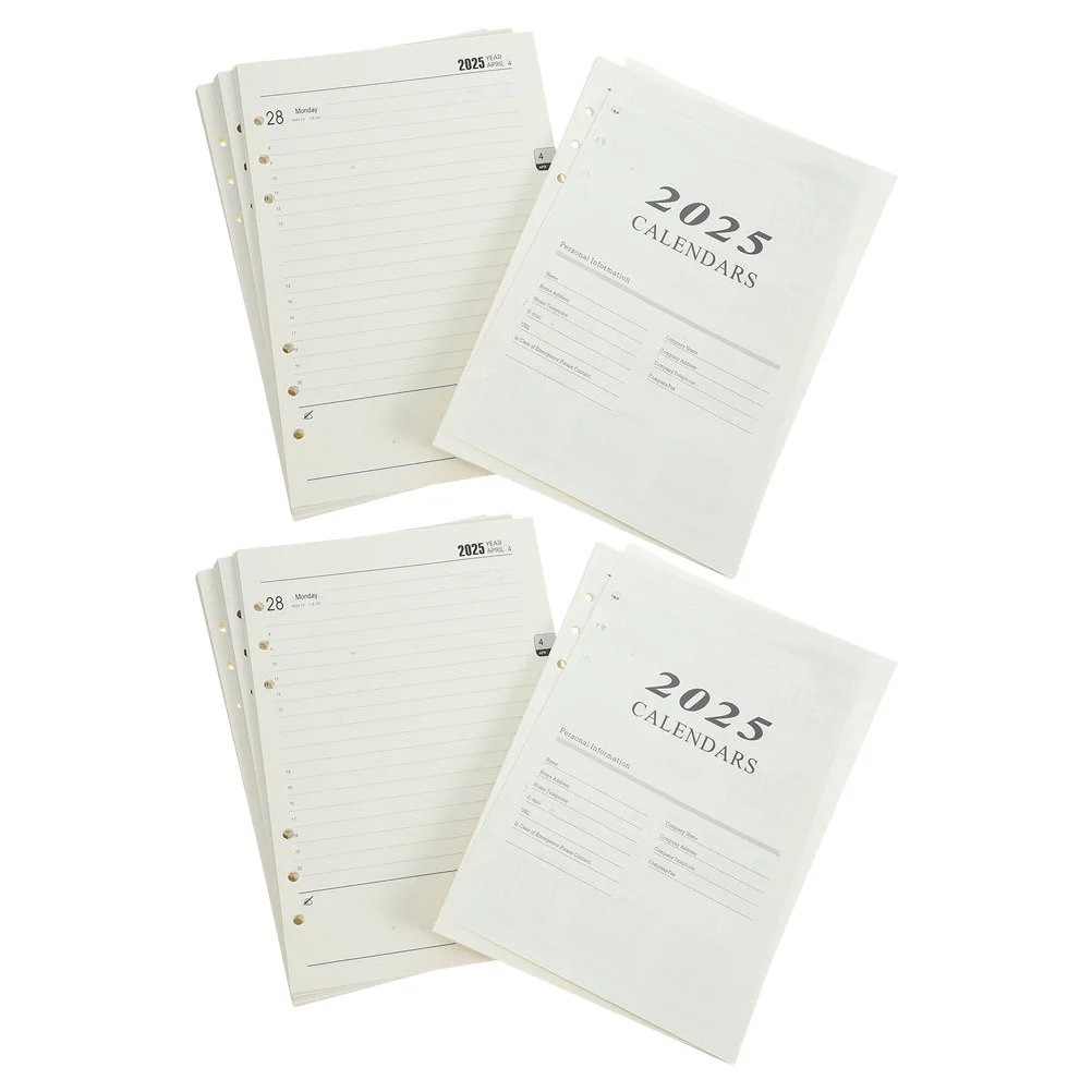 

2 Books Notebook Refill Blank Planner Refills Office Desk Scheduler Daily Notepad The Paper Binder Inserts