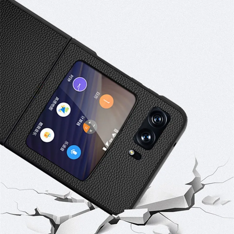Luxury Retro Genuine Leather Phone Case for MOTOROLA MOTO RAZR 2022 Deluxe Vintage Classic Shockproof Armor Back Cover