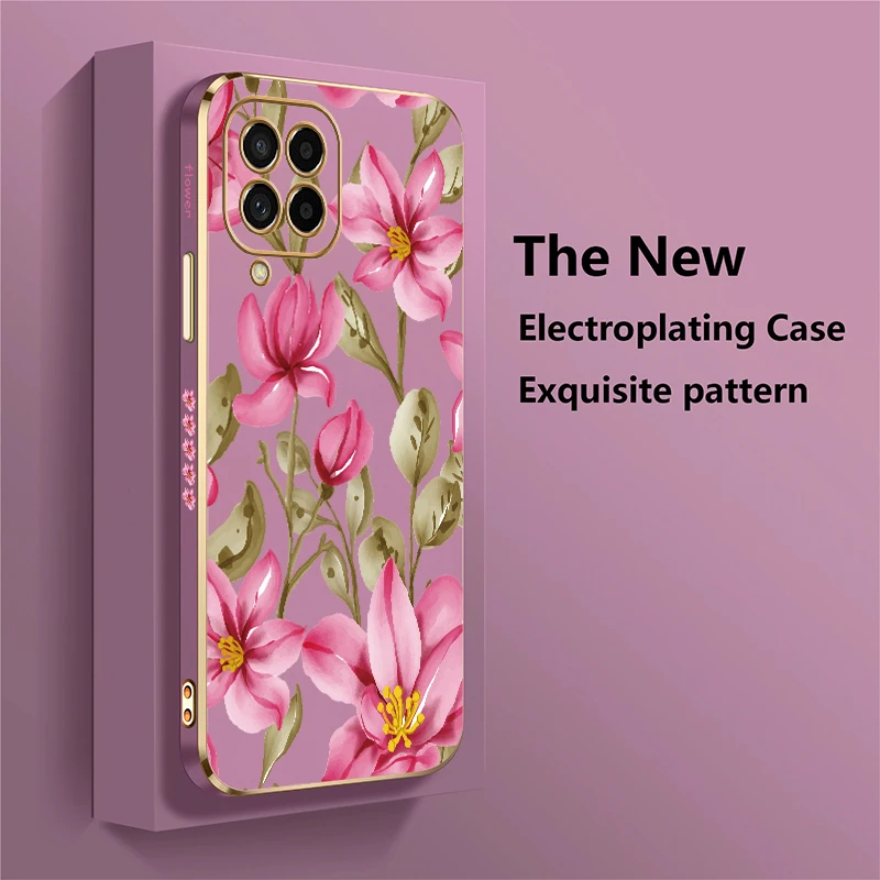 حافظة لهاتف سامسونج جالاكسي M02 M30S M13 M62 M42 5G M54 M53 M33 M51 M31 M21 M11 M32 M22 M12 زهرة نمط تصفيح غطاء ناعم #3