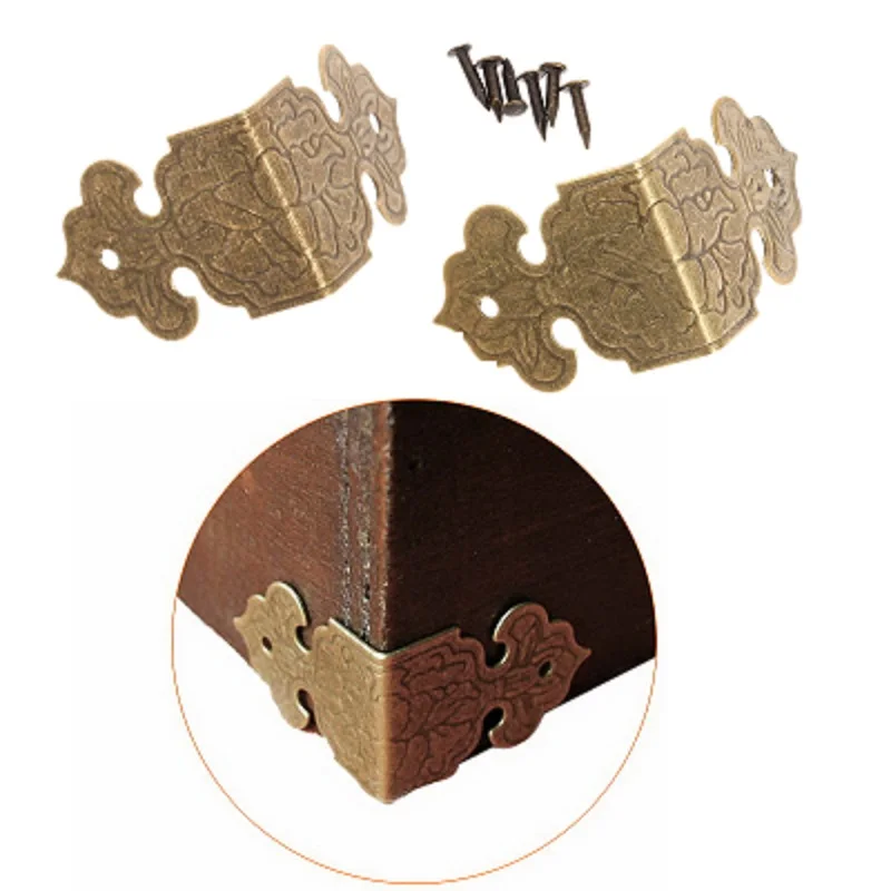 12pcs Decorative Corner Bracket for Furniture Wooden Box Feet Furniture Corner Protector Decorative Corbel Furniture Fittings