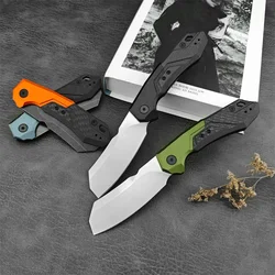 NEW KS 7850 Folding Pocket Knife 3.28'' D2 Blade Aluminum Carbon Fiber Handle Outdoor Portable Camping EDC Kitchen Fruit Knife