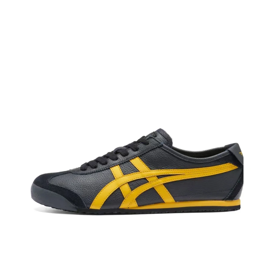 Onitsuka Tiger MEXICO 66 SLIP-ON Unisex Black/Yellow Low-Top Casual Shoes Comfortable Classic Retro Everyday Style 1183A201-003