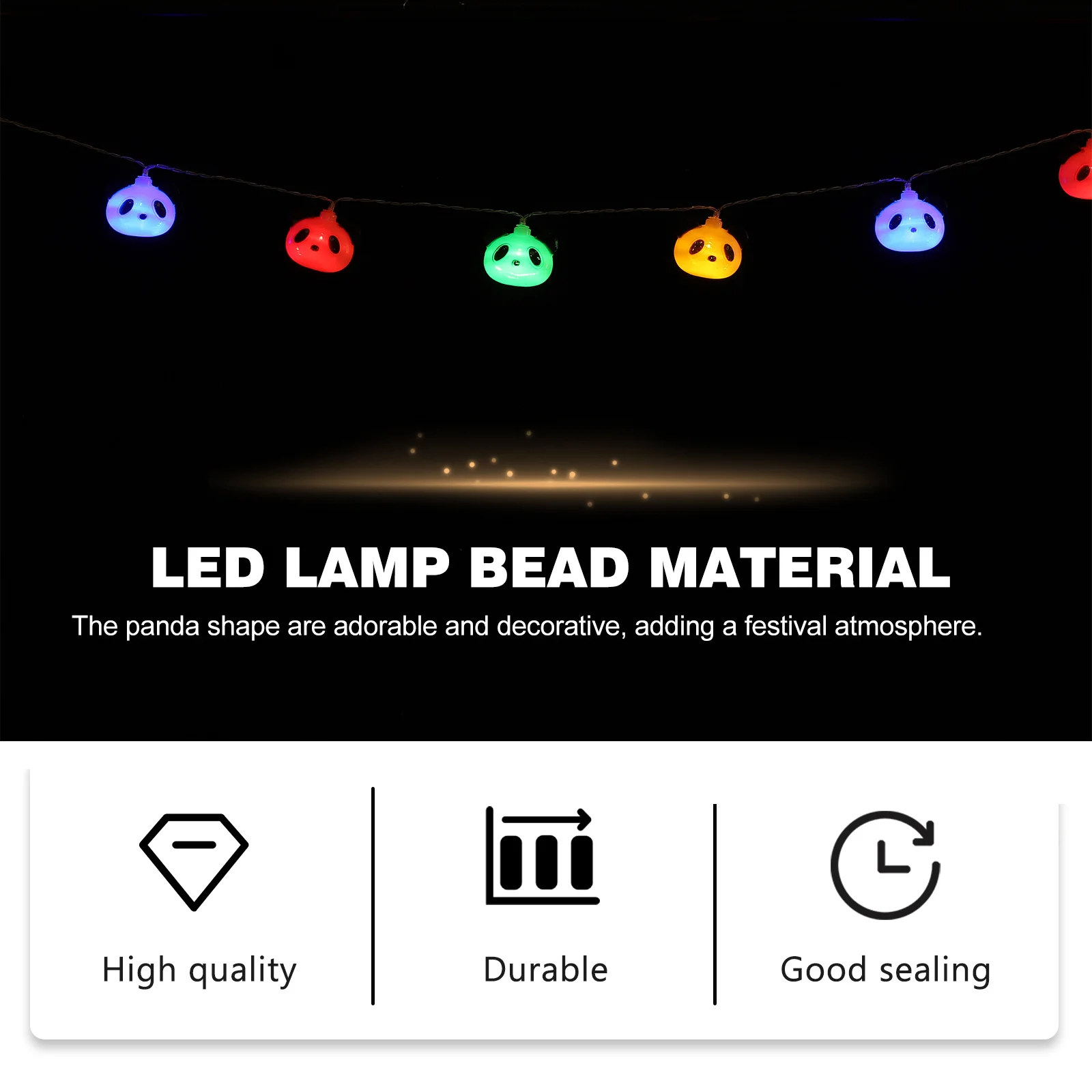 1 Juego de guirnalda de luces LED con forma creativa de Panda, iluminación decorativa para el hogar, habitación, fiesta, Festival, Navidad