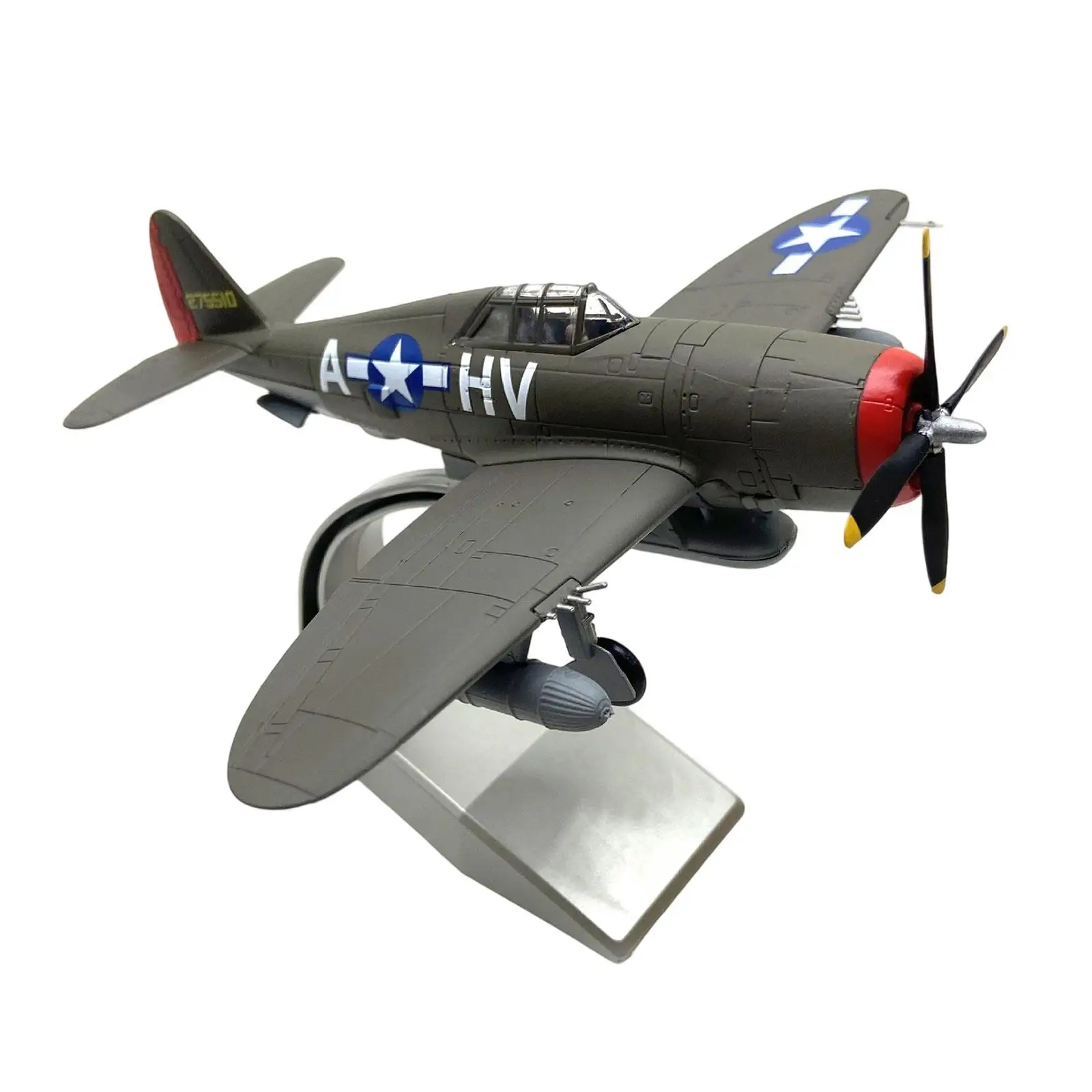 

1:72 Fighter Jet Model with Display Base, Ornament Collections Thunderbolt for TV, Cabinet, Desktop