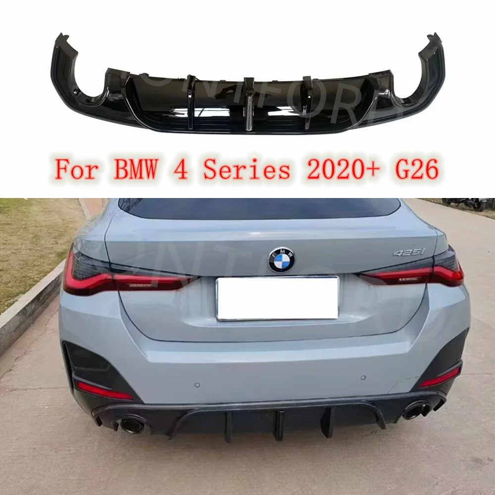 Rear Bumper Back Diffuser LED Rear Lip Tail Lip Spoiler For BMW 4 Series 2020+ G26 420i 430i 435i M440i 4 Doors M Performance