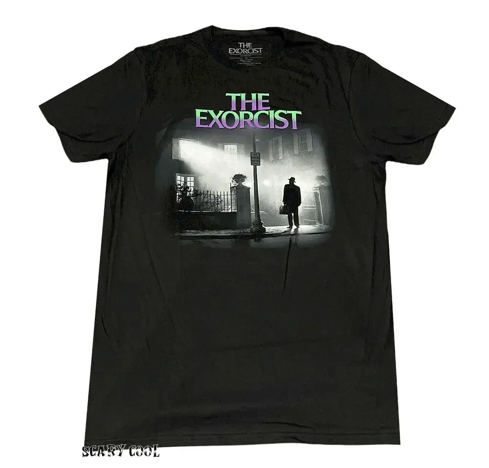 جديد ملصق طارد الأرواح الشريرة 1973 فيلم رعب أسود رجالي تي شيرت كلاسيكي