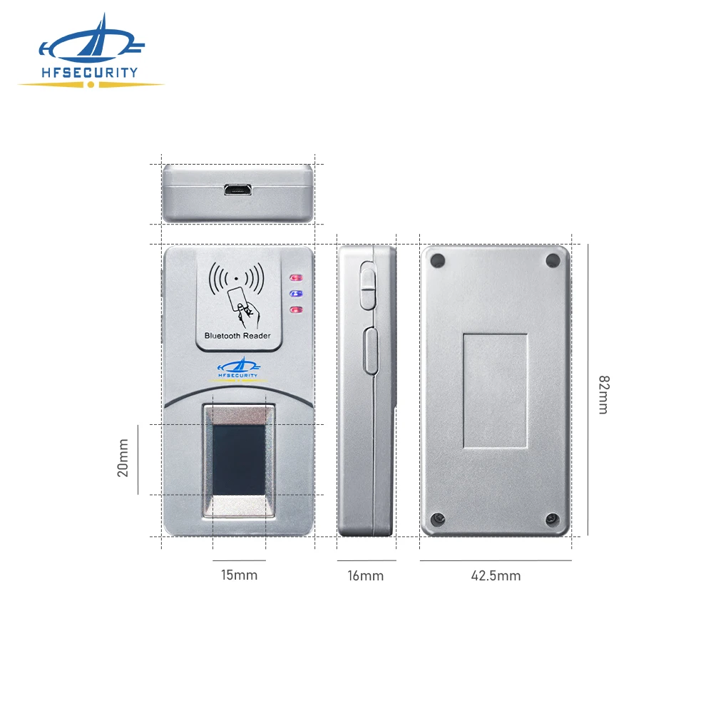 HFSecurity HF7000 يدعم أنظمة Android Windows IOS Linux، ماسح بصمات الأصابع اللاسلكي SDK المجاني، بطاقة NFC RFID