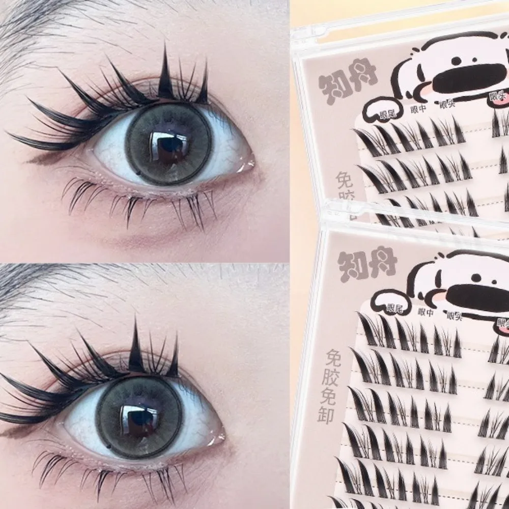 

Cute DIY Self-adhesive Lash Clusters Wispy Manga Adhesive False Eyelashes Makeup Extension Glue Free Fake Lashes Women
