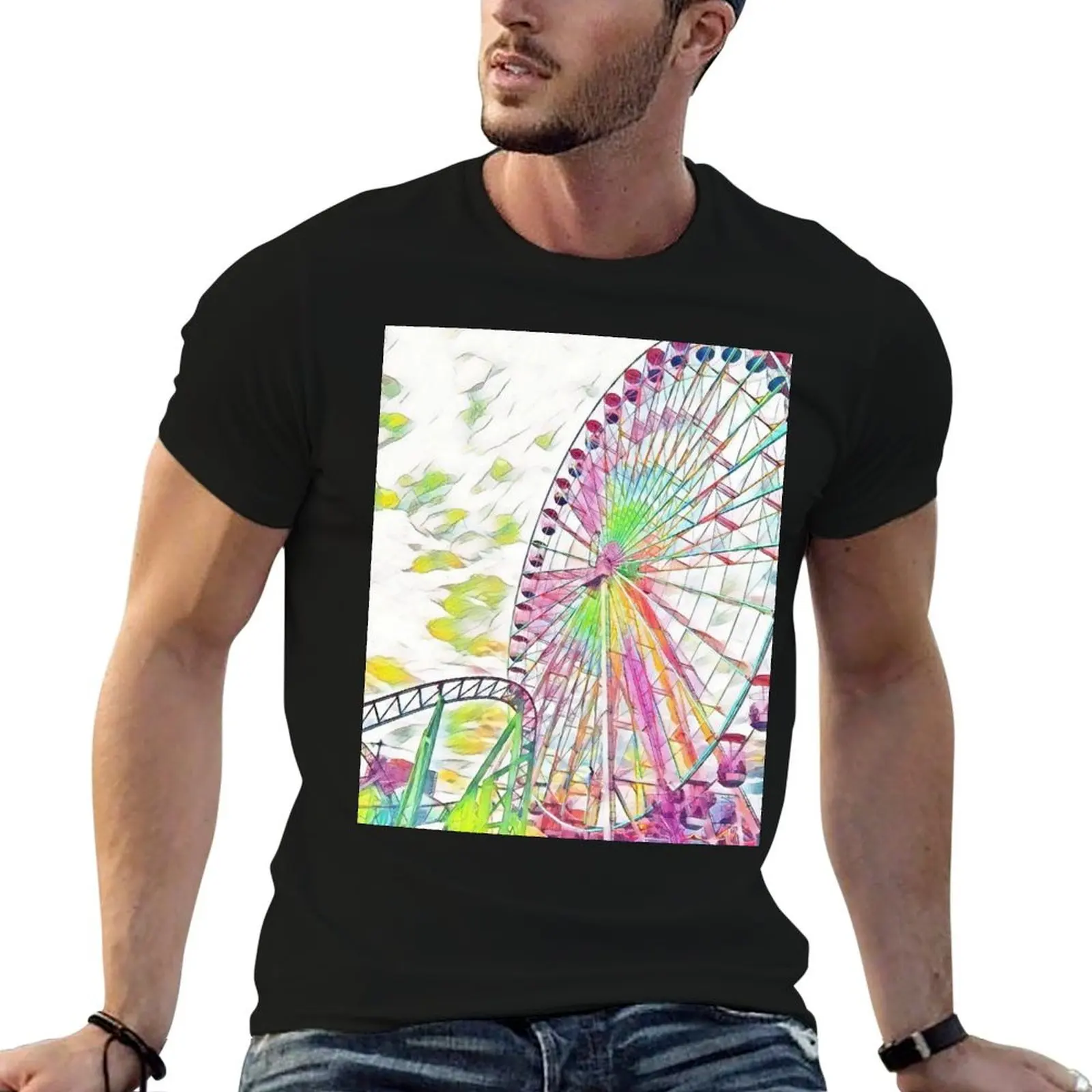 

Colorful Ocean City New Jersey Ferris Wheel T-Shirt custom t shirt boys whites sweat T-shirt men