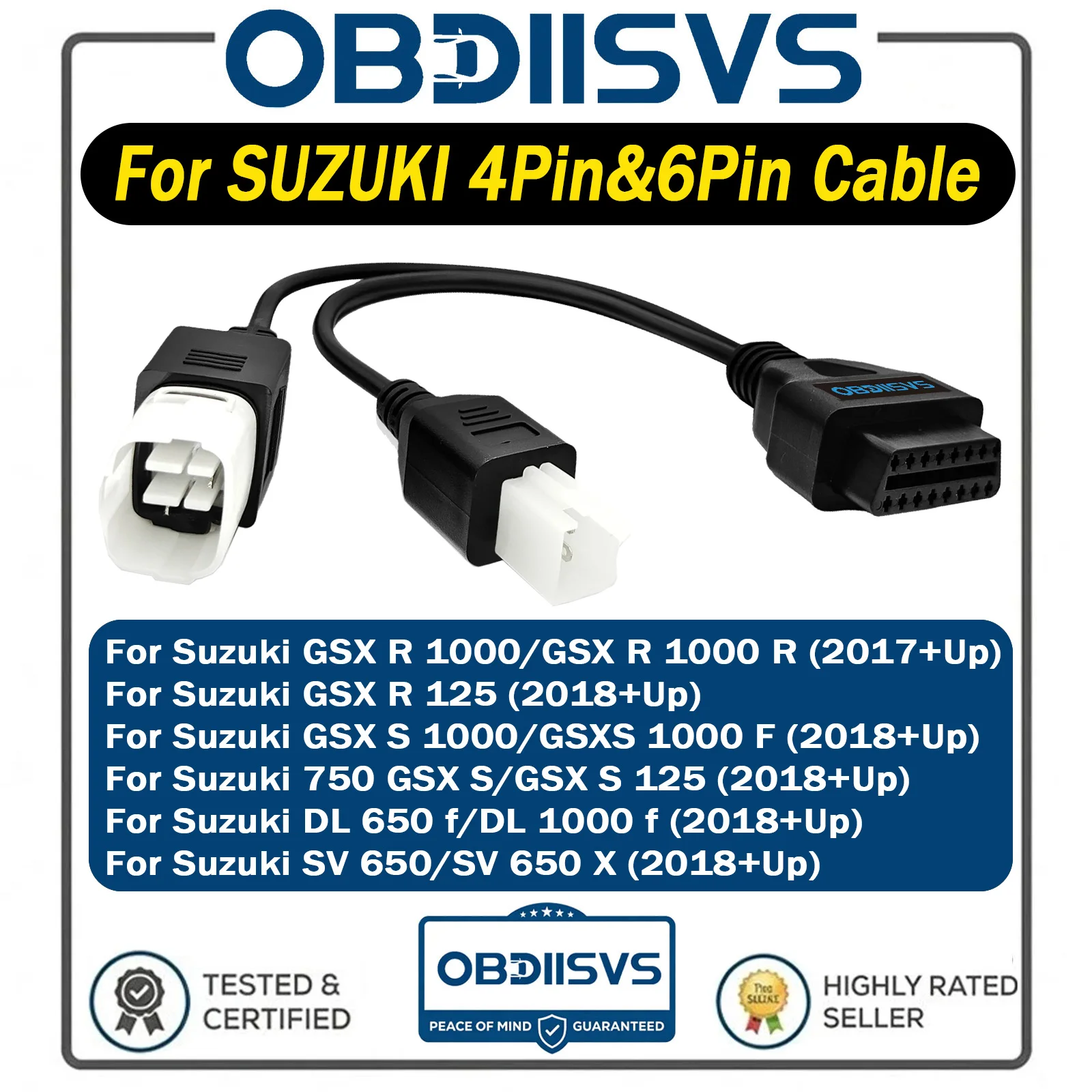 OBD2 Diagnostic Cable For Honda/Suzuki/Harley 4Pin6Pin Motorcycles OBD Scanner Connector For Yamaha/Kawasaki OBD2 Adapter Cable