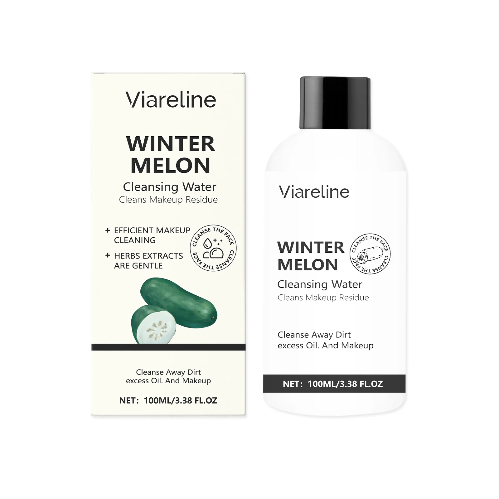 

Viareline Wax Gourd Средство для снятия макияжа для лица Нежное очищение Нежирное прозрачное и увлажняющее средство