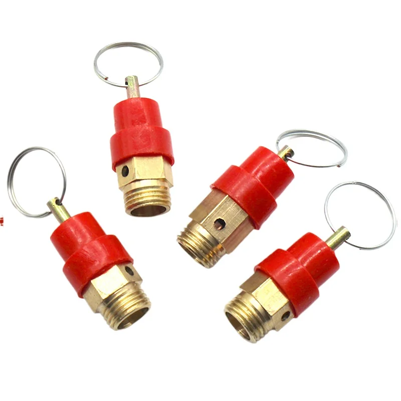 Red Head Pull Ring Safety Valve 8 Bar Pressure Relief Valve Air Compressor Accessory 1/4