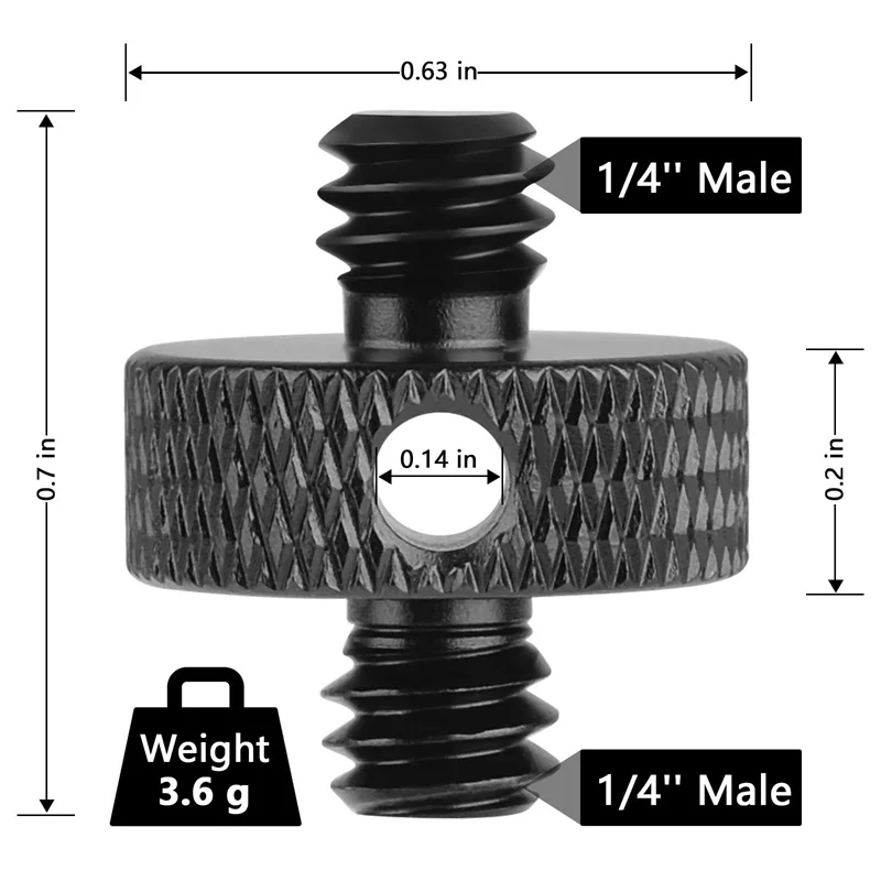 Adaptador Universal de tornillo de conversión para cámara, accesorios de fotografía de 1/4 macho a 3/8 hembra, monopié de trípode