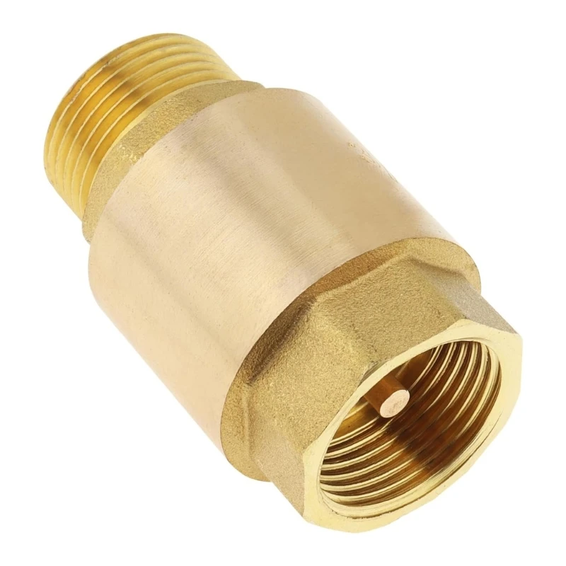 Strong Brass Way Check Valves 3/4 Inch Threaded Inline Spring Loaded Connector for Water Systems and Storage Tanks