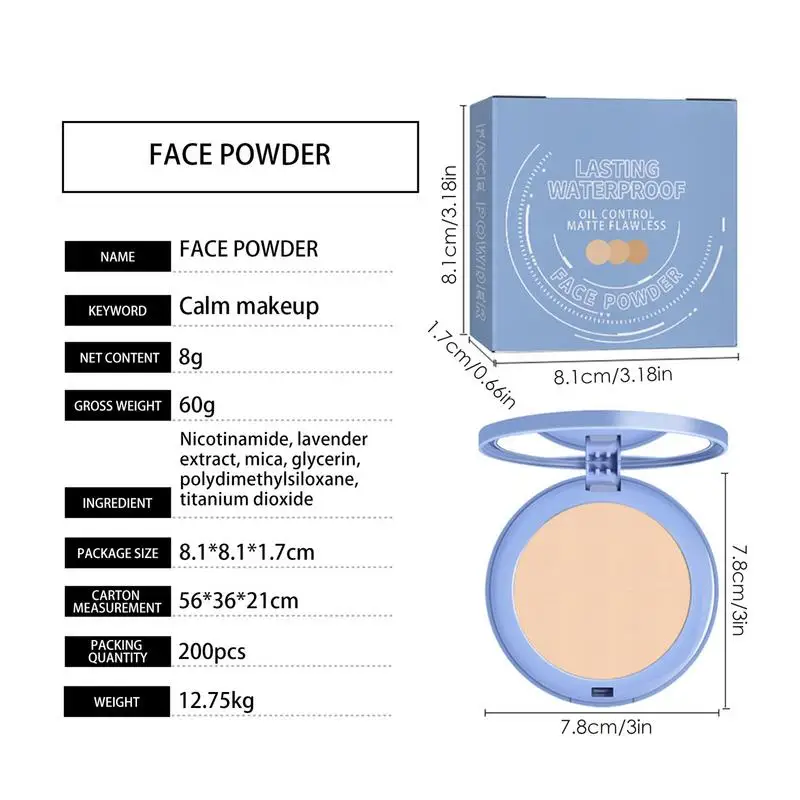 Face Setting Pressed Powder Oil Control Invisible Pores Waterproof Matte Long Lasting Natural Setting Powder Korean Dupes