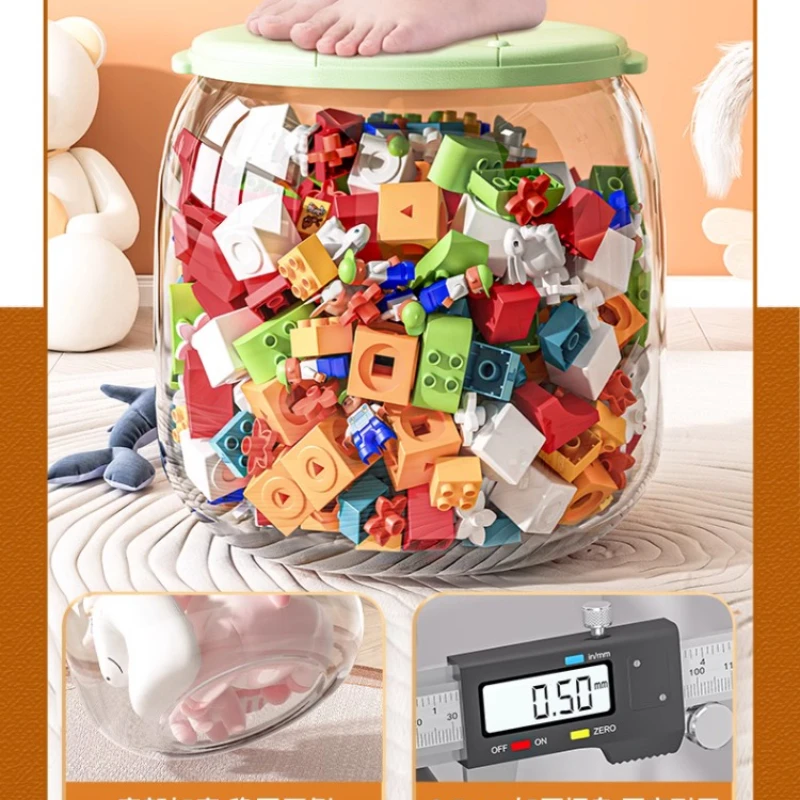 Children's plush toy doll storage box storage bucket transparent storage stool can sit stool.