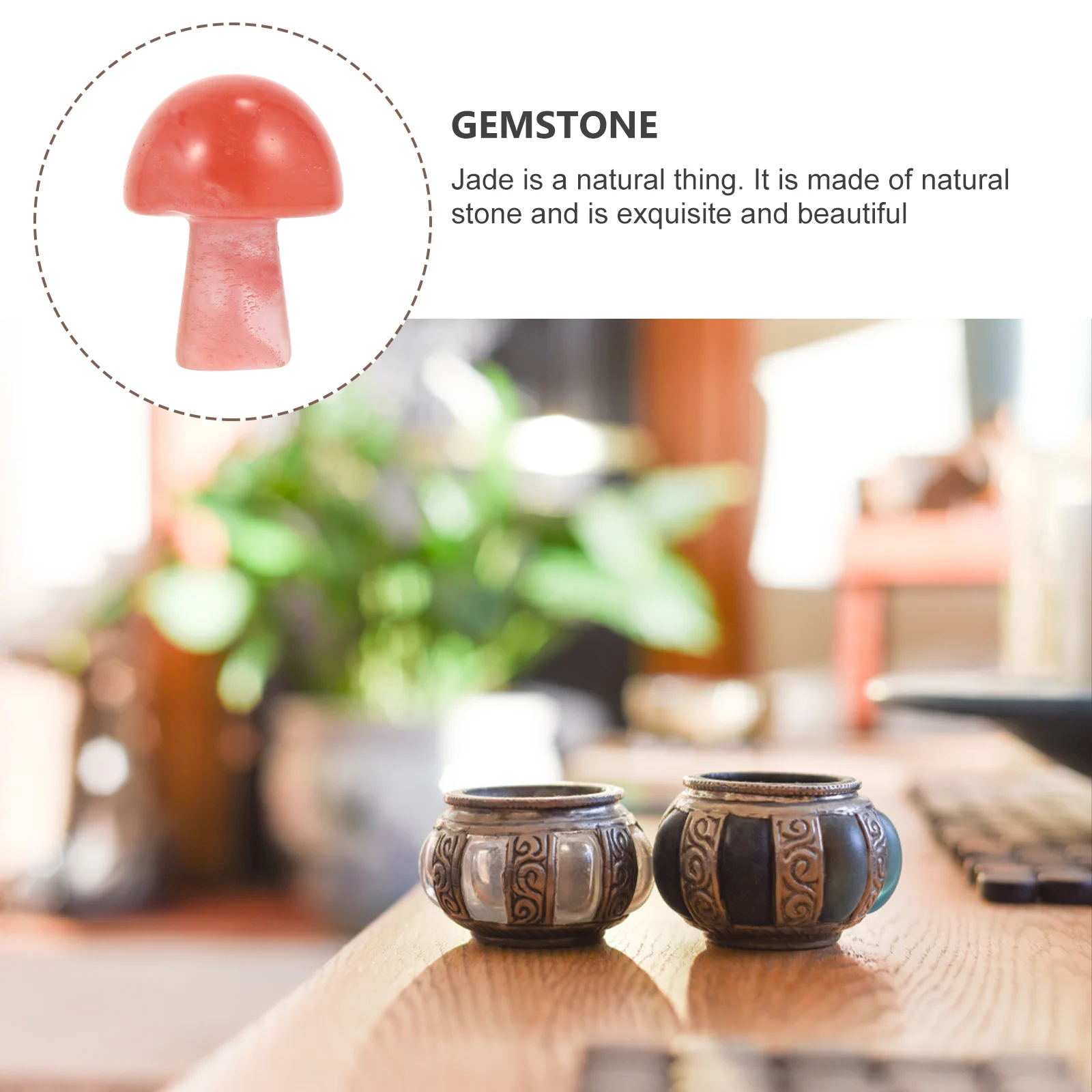 

5pcs Mushroom Figurines Simulation Statues Gemstone Mushrooms For Plant Pots Bonsai Mini Garden Desktop Home Decor Natural Gems
