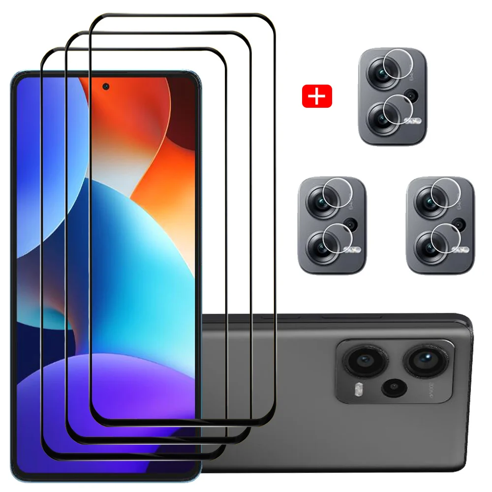 Pelicula,Glass Film For Xiaomi Redmi Note 12 11 10 Pro Tempered Glass Redmi Nota 12 Pro Plus 5G Screen Protector Note 12S 11S 10S Cristal templado Not 12 Pro Clear Front Film Redmi 12 12C 10C Phone Film & Camera Lens