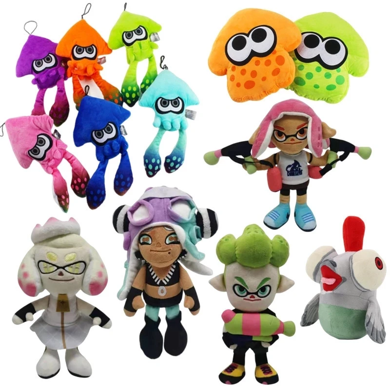 New Cartoon Anime Splatooned Plush Toy Cute Game Splatooned 3 Little Buddy Squid Plush Soft Stuffed Animals Doll Gift For Kid