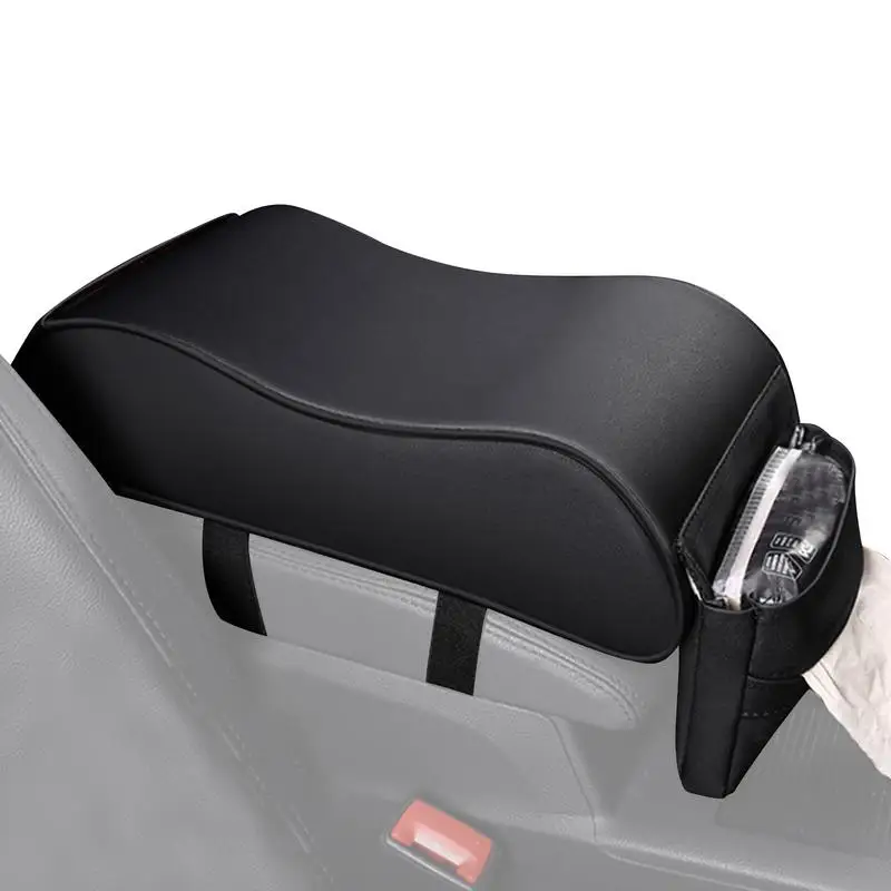 Car Arm Rest Cover Pad Waterproof Auto Armrest Cushion Black Car Interior Accessories Soft Arm Rest Protector With Tissue Box