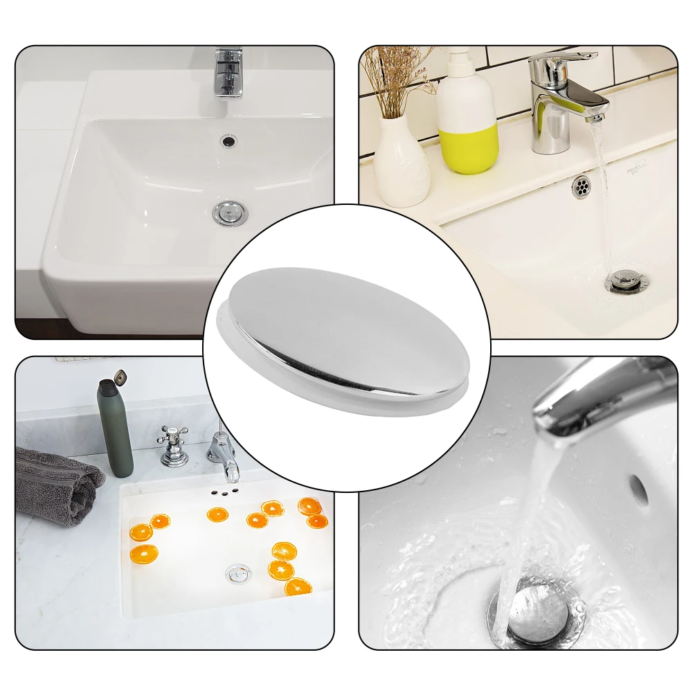 High Quality Sink Plug Basin Waste Plug Cap Button Bathroom Basin Chrome Long-term Use Pop-up Click Clack Plug
