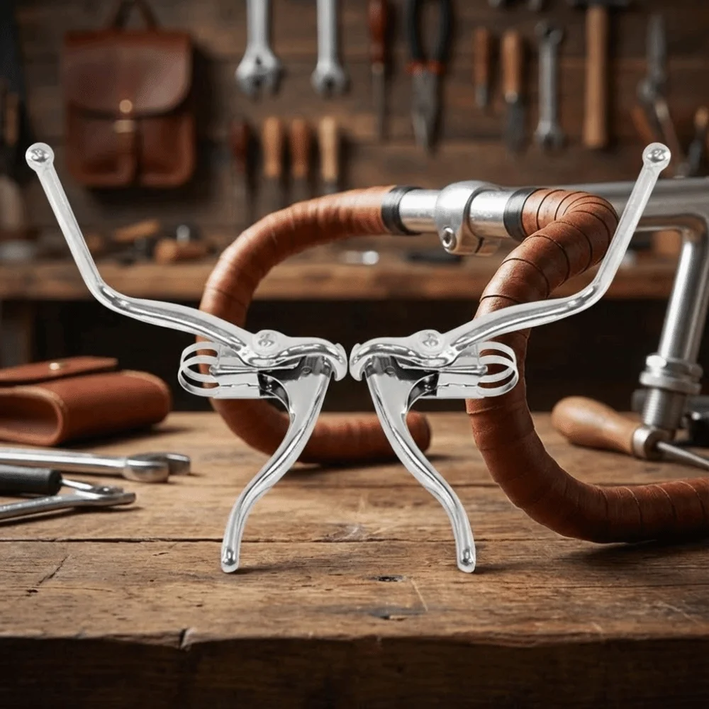 

1 Pair Durable 22.2mm Diameter Bicycle Brake Handle Lightweight Aluminum Alloy Bike Brake Lever Silver Brake Levers Folding Bike