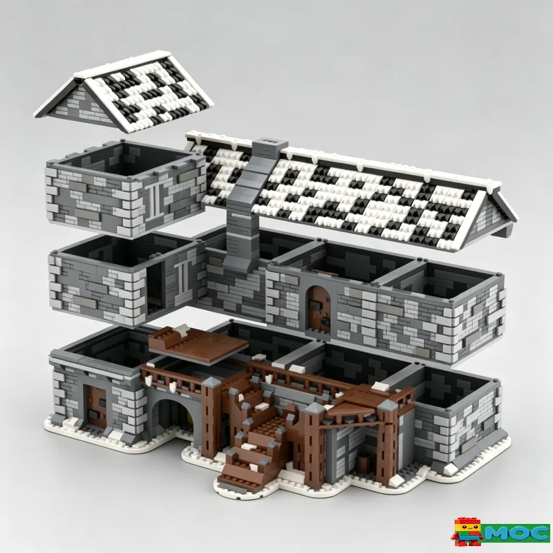 4142PCS Medieval Winter Castle MOC Model Custom Puzzle Educational Assembly Toy Birthday Christmas Gift For Collection Display 3