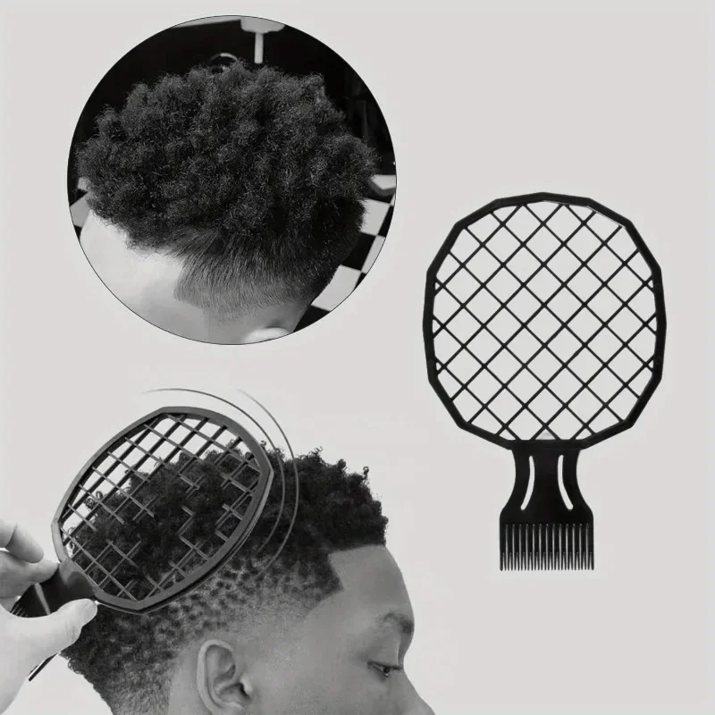 2pcs Hair Braid Styling Tool Combination Set -Black Hair Grid Comb + Rubber Curling Brush for All Hair Types Styling Tools
