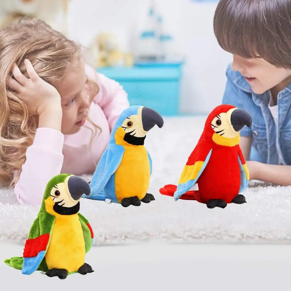 

Talking Macaw Parrot Repeat What You Say Stuffed Animal Plush Toy Electronic Record Animated Bird Speaking Parrot Pet Plush Toys