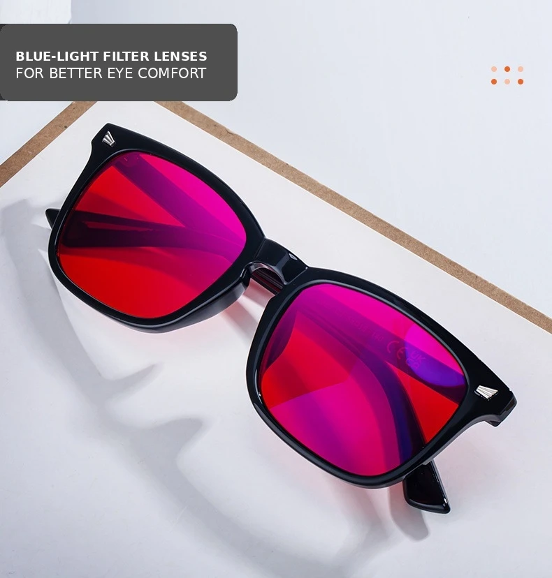 Gafas Retro de Visión Nocturna con Protección Anti Luz Azul, Color Amarillo y Rojo, para Hombre y Mujer, para Teléfono Móvil, Conducir, Computadora, Deportes y Juegos