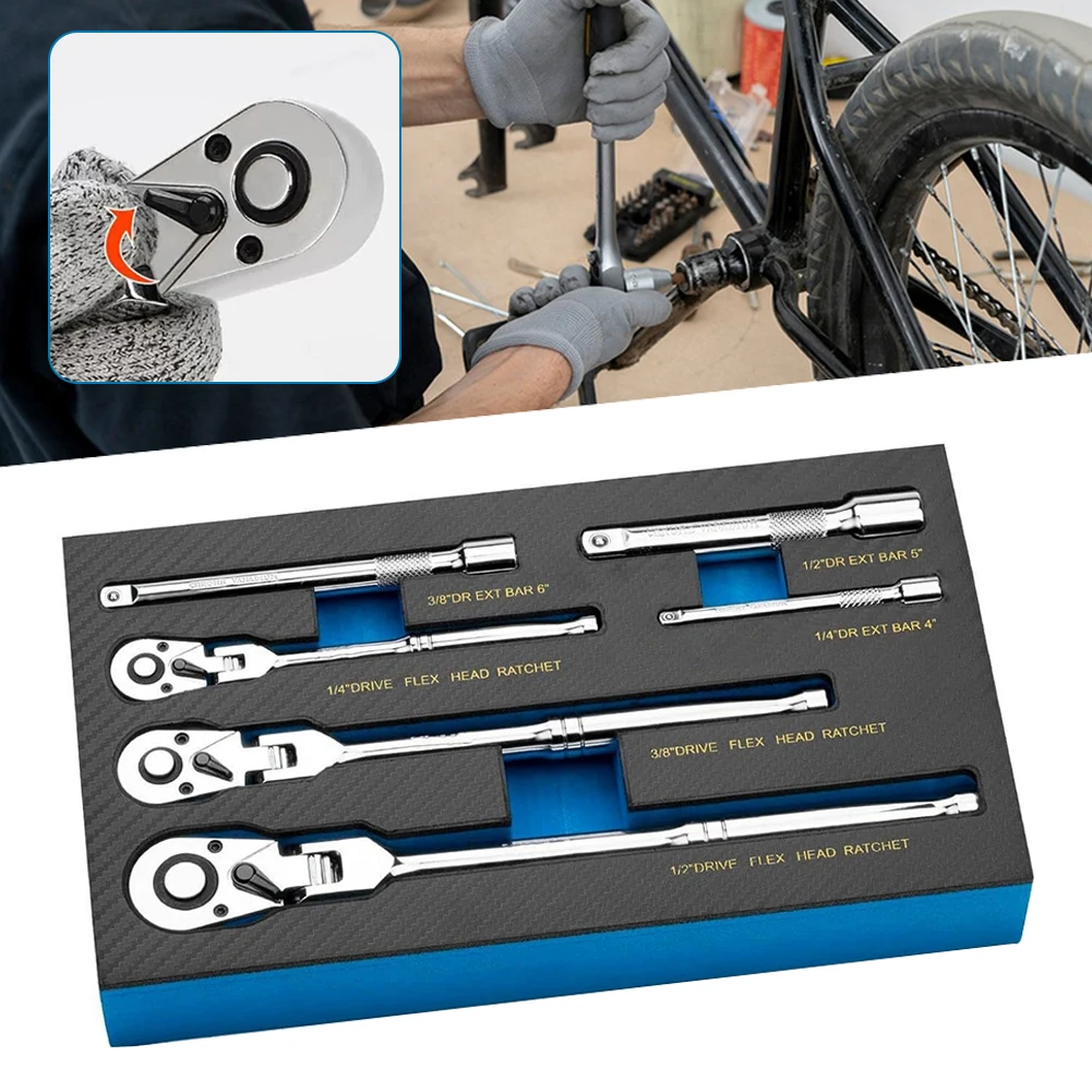 set-di-cricchetti-con-testa-flessibile-kit-combinato-di-punte-e-prese-versatili-utensili-manuali-meccanici-professionali-chiave-a-cricchetto-regolabile-a-180-gradi