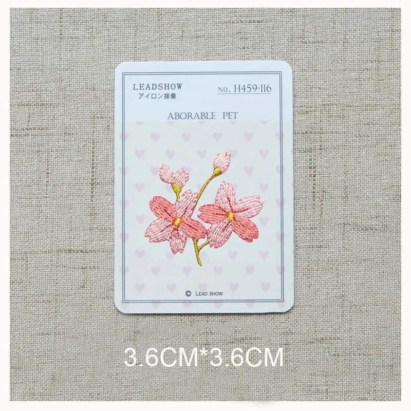 Cherry Blossom Embroidery Patches for Clothes Bags, Scarves Cell Phone Cases, Creative Decoration, DIY Self-adhesive Stickers