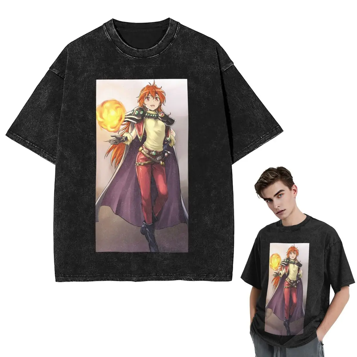 Streetwear T-Shirts Lina Inverse Washed T Shirt Short Sleeve Hip Hop T-Shirt Tops Tees for Men Women