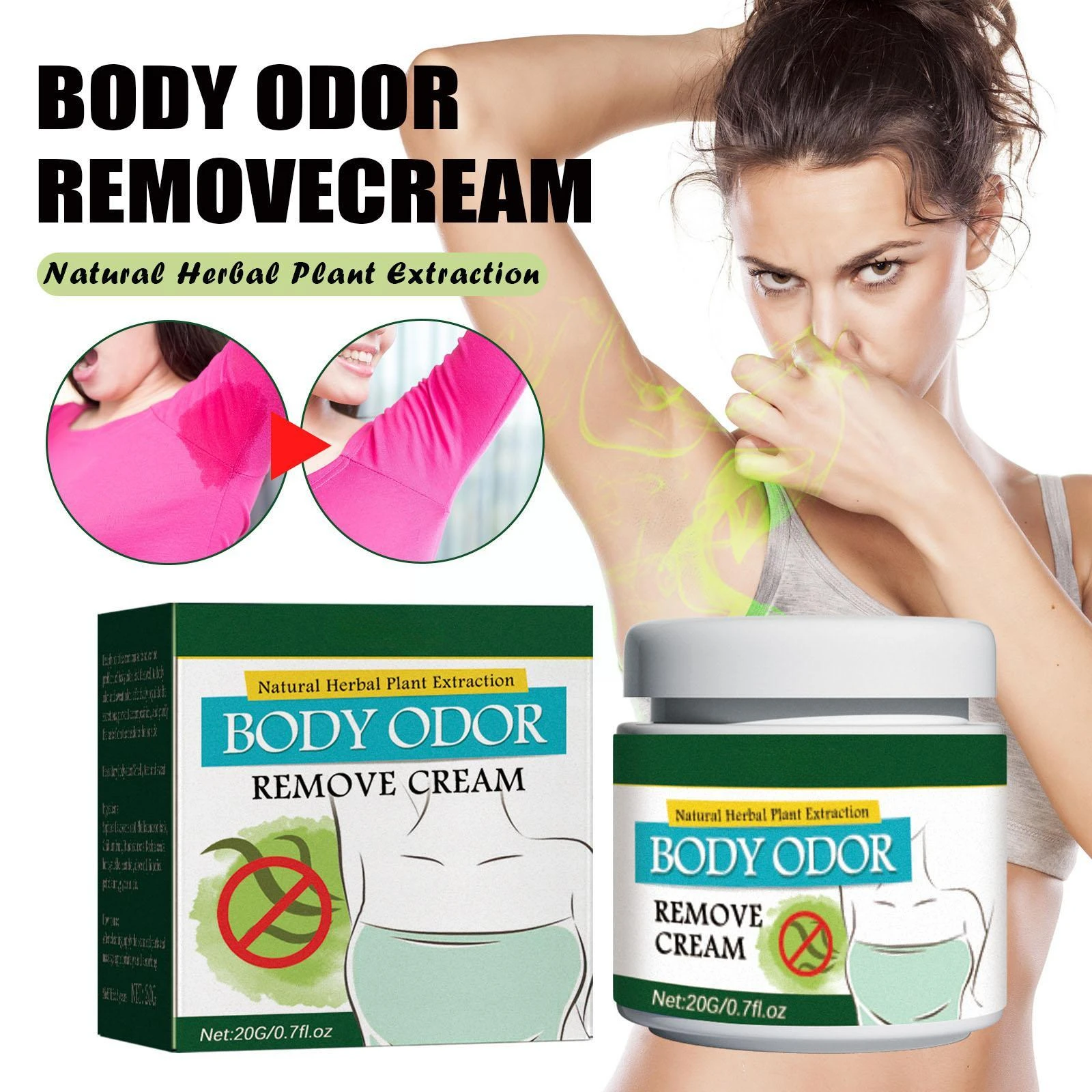 

20g Body Odor Underarm Sweat Deodor Cream Removes Armpit Odor And Sweaty Lasting Aroma Skin Care Deodorant For Man And Woman