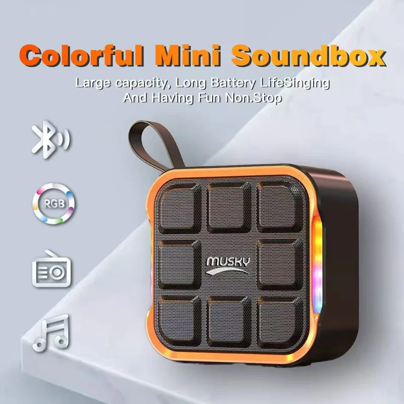 موسكي سمّاعات بلوتوث مكبر صوت لاسلكي صغير TF بطاقة USB مضخم صوت محمول MP3 صوت مكبر صوت لاسلكي للهواتف الذكية